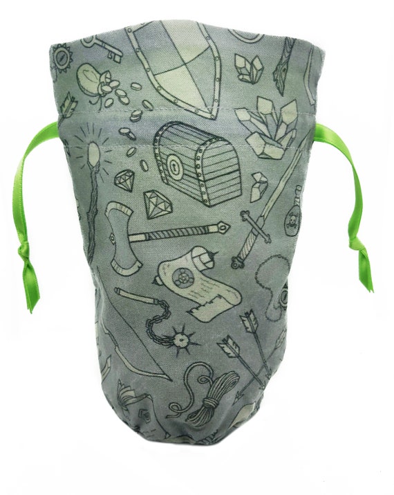 Sac de dés aventurier avec cordons coulissants D&D, Donjons et