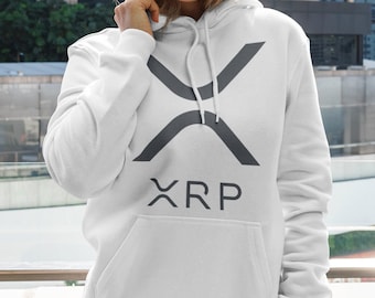 XRP Crypto Pullover Hoodie for Ripple Investors, Unisex Blockchain Sweatshirt Gift