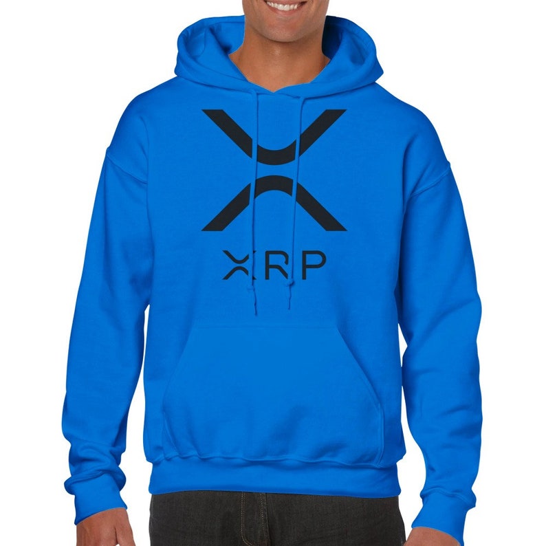 XRP Crypto Pullover Hoodie for Ripple Investors, Unisex Blockchain Sweatshirt Gift Royal