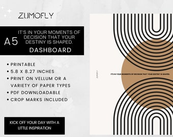 A5 Printable Planner Dashboard – Inspirational Quote (PDF Download)