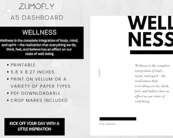 A5 Dashboard - Wellness Quote - Greg Anderson- Printable