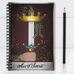 Ace of Swords Tarot-Notizbuch: Umfassen Sie Klarheit + Einsicht | Perfekt für Journaling + Tarot-Liebhaber| Geschenke für Hexen | Hexenschulbedarf