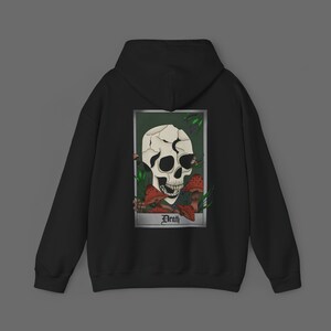 Death Tarot Hoodie: Digitale Kunst Tarot Geschenk | Gothic Sweatshirt | Symbolisches Gewand | Okkulte Mode | Tarot-Liebhaber-Geschenk | Witchcore Kleidung