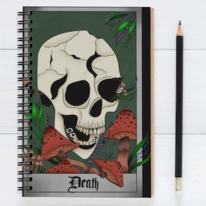 Veränderbares Tod Tarot Notizbuch: Umarme Veränderung + Erneuerung | Perfekt für Journaling + Einzigartiges Hexengeschenk | Notizbuch für die Schule | Hexenkern