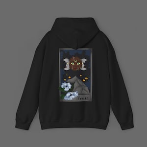 Mond Tarot Hoodie: Digitale Kunst Tarot Geschenk | Gemütliches Sweatshirt mit Mond-Karten-Design | Einzigartig Astrologie Kleidung | Tarot-Liebhaber-Kleidung
