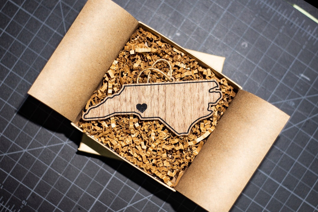 Personalized North Carolina Christmas Ornament on Walnut - Etsy
