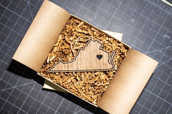Personalized Virginia Christmas Ornament on Walnut