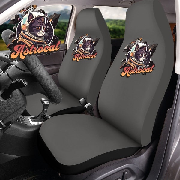 Car Seat Cover Cotton Anti-sweat Combed Cotton Design Cat Logo Dtf Printed Personalized Logo Printed Auto Seat Cover Seat Covers Full Set