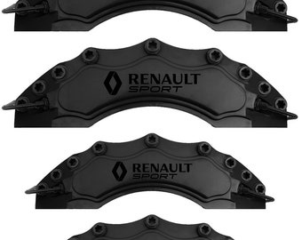 4 Pcs for Renault  Brake Caliper Covers Size 16' and up Rims Universal Car Covers Power Rim Wheel SetKit Front&Rear Car Accessories Black