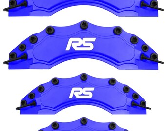 4 Pcs RS Brake Caliper Covers Size 16' and up Rims Universal Car Covers Power Rim Wheel SetKit Front&Rear Car Accessories Blue color caliper