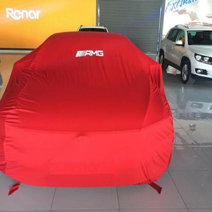 For AMG Mercedes Benz- AMG Fabric Car Cover Red -E C A S Class Dust Proof Windproof  Combing Car Cover Red color car cover indoor protection