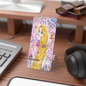 Ranpunzel Smartphone Display Stand, Tangled IPhone Stand, Cute Rapunzel Design, Dreamy Gift for Disney Lovers, Desk Organizer, Home Decor