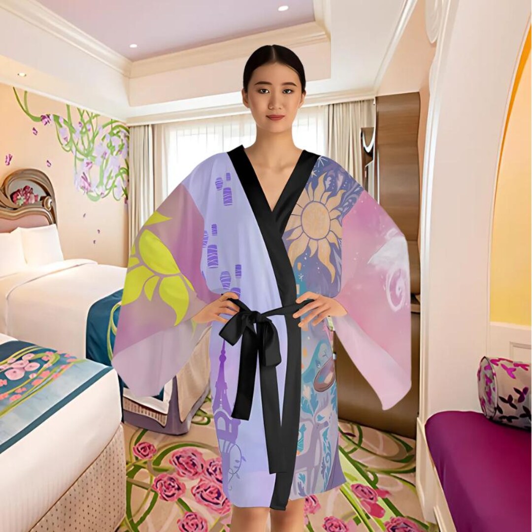 Disney Characters Robe Disney Tangled Kimono Sleeve Long Robe | Rapunzel Movie | Cosplay ...