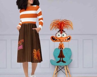 Anxiety Costume dress, Anxiety inside Out 2 dress womens, teacher anxiety funny cosplay, disney adult outfit all day, Plus size available