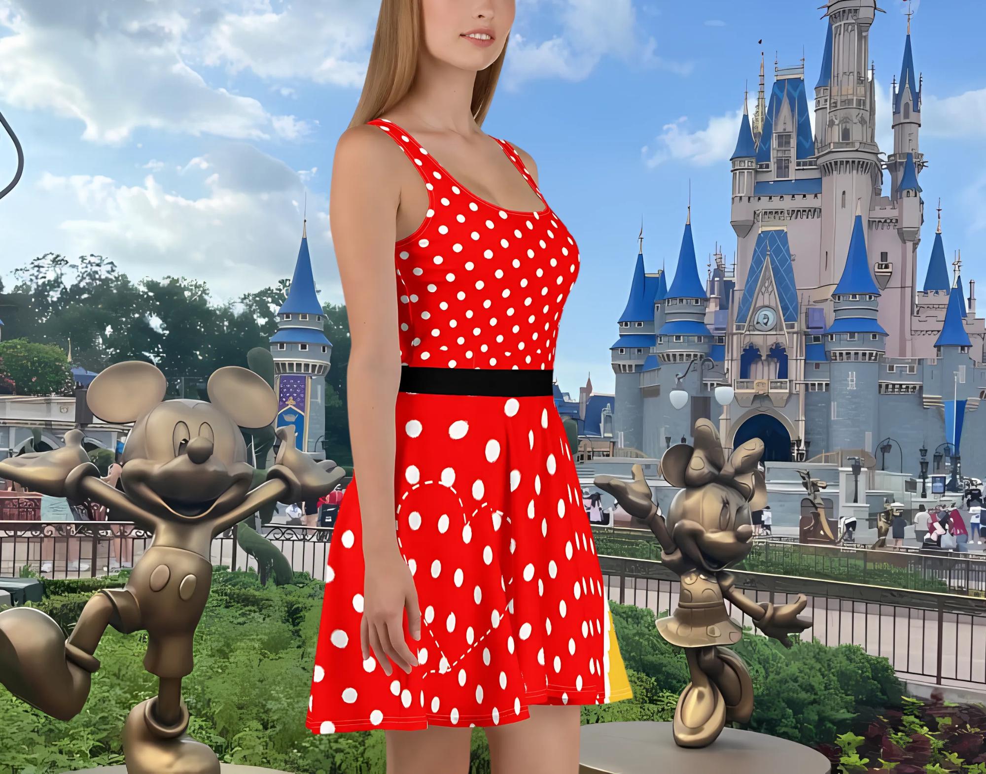 disney dress shop ミニー ワンピース （WDW）ディズニー Minnie Mouse Skater Dress | Minnie Mouse Women Dress | Disney