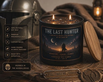 The Mandalorian Candle | Disney Inspired Scented Soy Candle - Star Wars Fragrance - Soy Wax Candle - Free Wax Melts