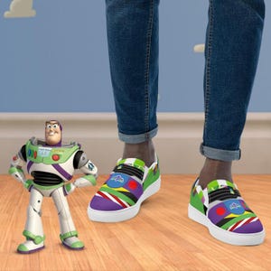 Toy Story Sneakers Men&#39;s | Slip-On Canvas Sneakers | Buzz Lightyear Toy Story Sneakers | Disneyworld Shoes Gifts | Toy Story Buzz Gifts