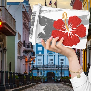 Puerto Rico Small Tote Bag | Flor de Maga + Puerto Rico Flag | DTMF Concert Outfits | Shoulder Bag | Boricua loved |PR