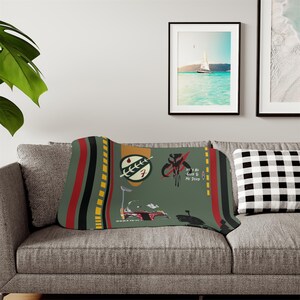 Boba Fett Sherpa Blanket | Star Wars Two Color Throw | Starwars Blanket | Home Decor | The Mandalorian | BobaFett Blanket | Starwars decor image 9