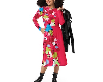 The Weird midi dress all over - Cosplay Weird Long sleeve dress inspired by pink Style