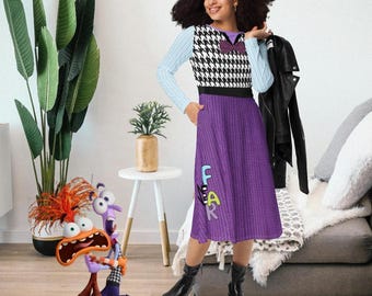 Fear Costume dress, Fear inside Out dress womens, teacher fear funny cosplay, disney adult outfit all day, Plus size available