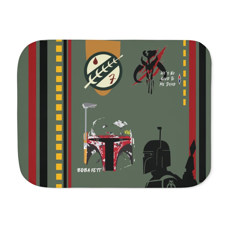 Boba Fett Sherpa Blanket | Star Wars Two Color Throw | Starwars Blanket | Home Decor | The Mandalorian | BobaFett Blanket | Starwars decor image 8