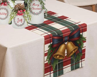 Ralphs inspirierter Tischläufer – Tartan-Weihnachtsdeko für Zuhause – Amerikanischer traditioneller Weihnachtstischläufer