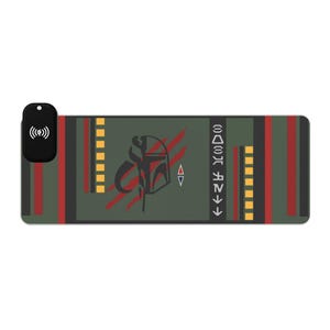 Star Wars Boba Fett LED Gaming Mouse Pad - Wireless Charging - Desk Mouse Pad - Starwars gifts - Tech Accessories -Starwars decor offices - image 5