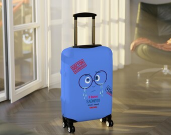 Luggage Cover, Funny Travel Suitcase Protector, Sadness Inside Out Disney, Travel Accessories, Suitcase Cover, Christmas Vacation Travel