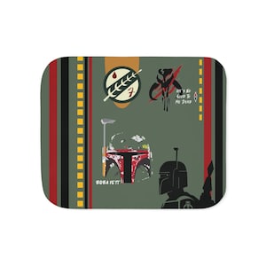 Boba Fett Sherpa Blanket | Star Wars Two Color Throw | Starwars Blanket | Home Decor | The Mandalorian | BobaFett Blanket | Starwars decor image 4