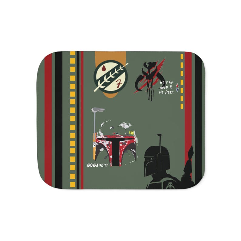 Boba Fett Sherpa Blanket | Star Wars Two Color Throw | Starwars Blanket | Home Decor | The Mandalorian | BobaFett Blanket | Starwars decor image 4