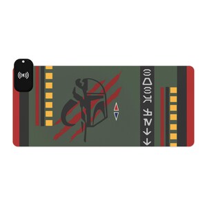 Star Wars Boba Fett LED Gaming Mouse Pad - Wireless Charging - Desk Mouse Pad - Starwars gifts - Tech Accessories -Starwars decor offices - image 8