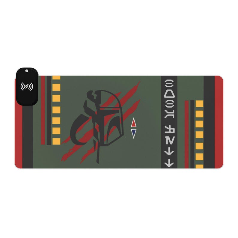 Star Wars Boba Fett LED Gaming Mouse Pad - Wireless Charging - Desk Mouse Pad - Starwars gifts - Tech Accessories -Starwars decor offices - image 8