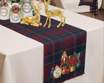 Ralphs inspirierter Tischläufer – Tartan-Weihnachtsdeko für Zuhause – Traditioneller Weihnachtstischläufer