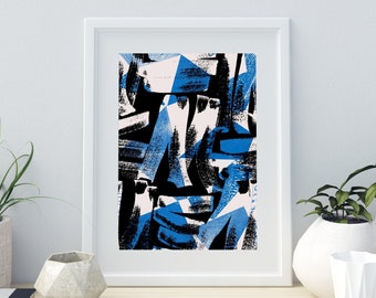 Blue and black digital print A4 or A3