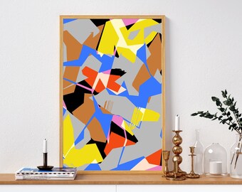 Abstract blocks digital print A4 and A3 sizes