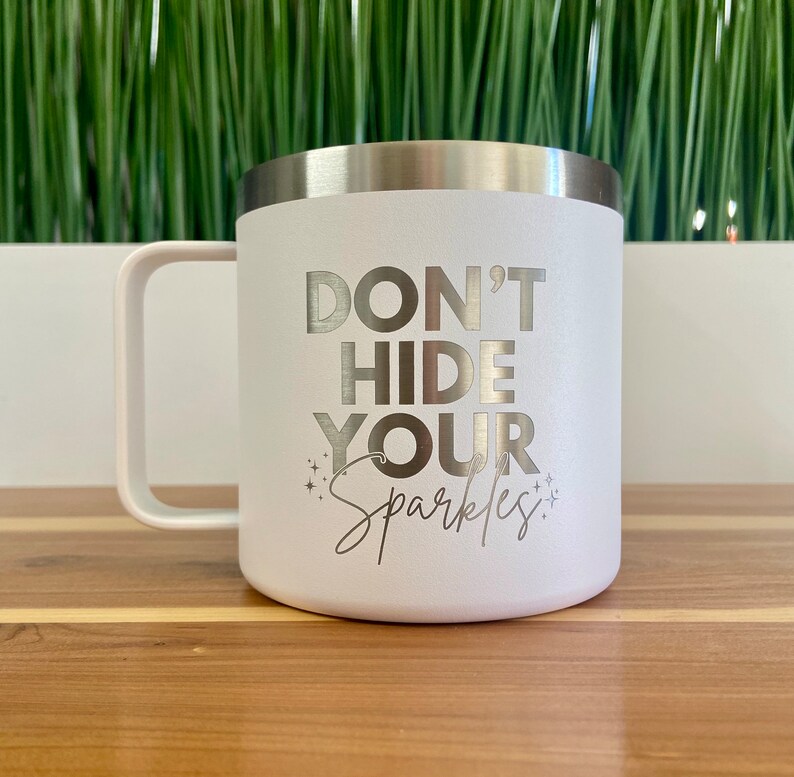 Personalized Coffee Mug, KISS-Keep It Simple Sparkles, Insulated Coffee Cup with Lid, Personalized Mug, Travel Mug, Coffee Cup image 7