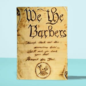 Wir die Barbiere- Geschenke für ihn, Geschenke für sie, Barber Shop-Schild, Geschenke für Sie, Barber Shop-Dekor -