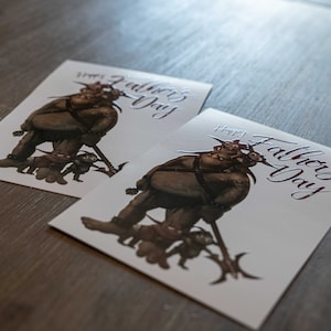 Father's Day Troll Nerd Card Saying Happy Father's Day