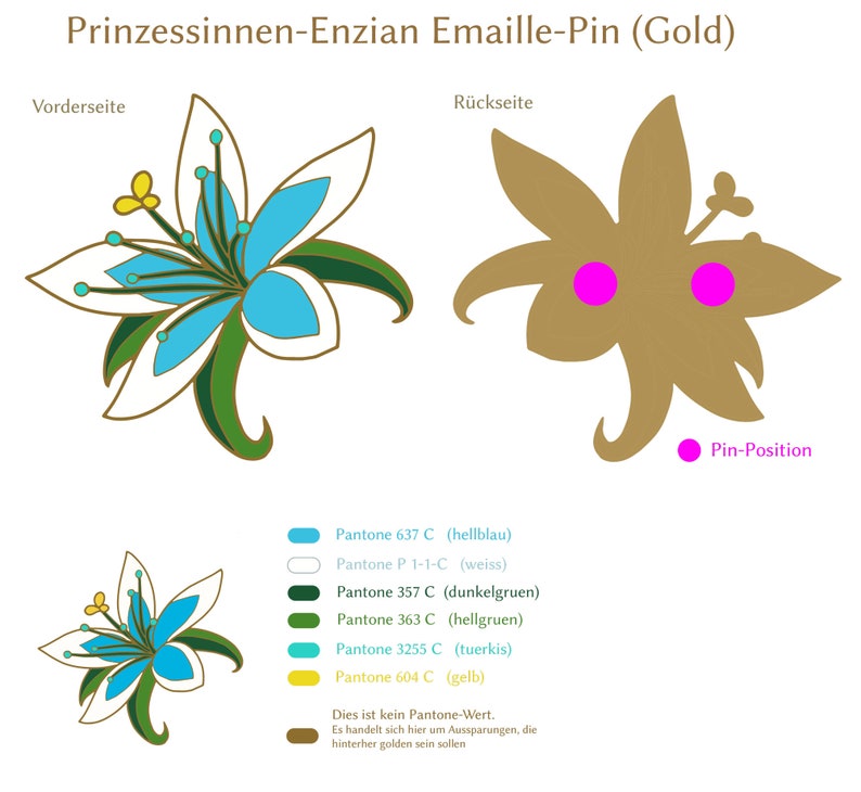 Zelda Épingle en émail inspirée de la princesse Gentiane image 2