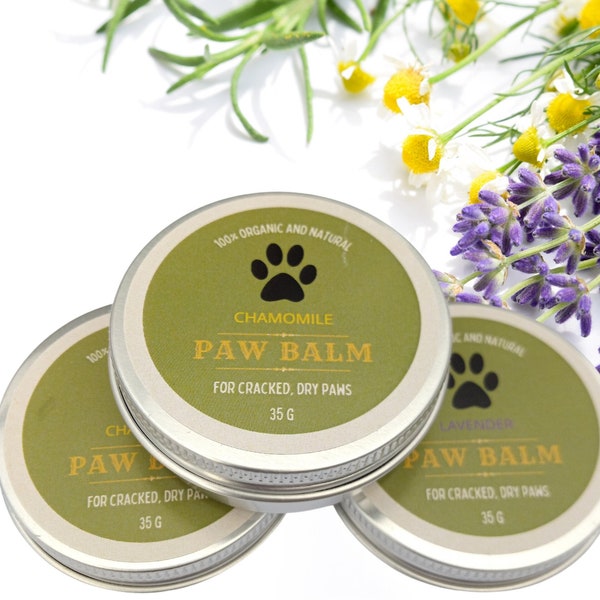 Paw Balm lavender & chamomile 35ml - 100% Natural Beeswax Balm for Dogs, Pets in Travel Pocket Tin in the UK