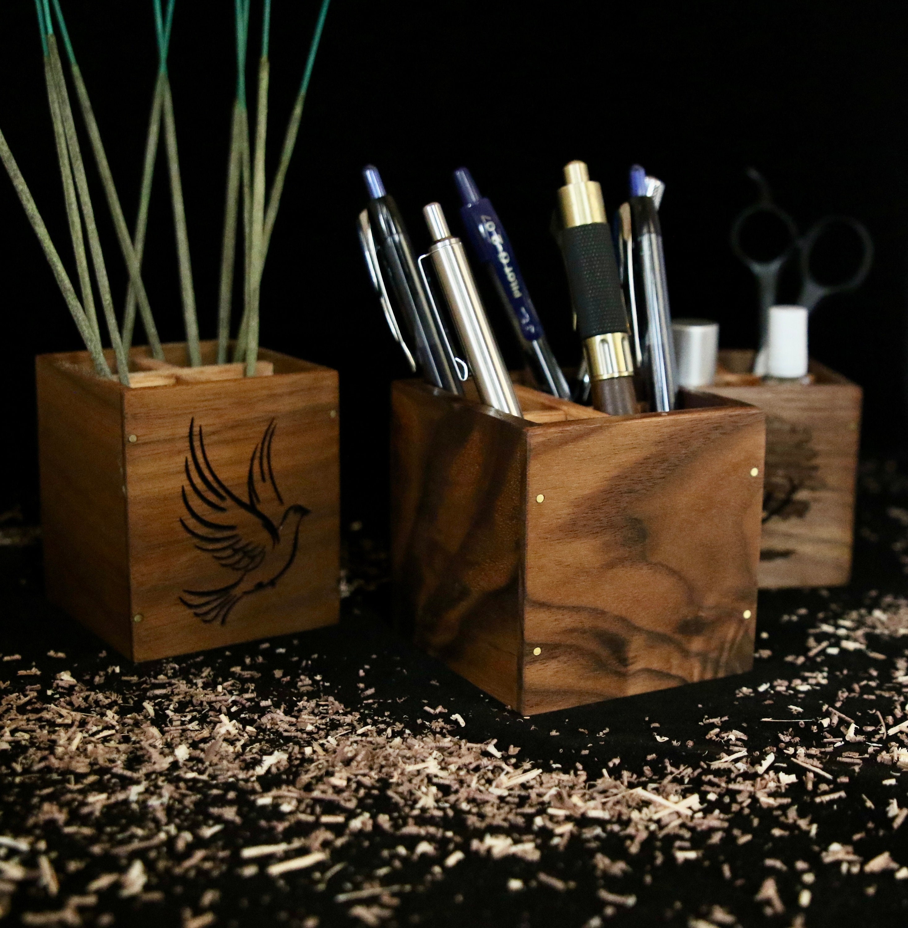 Pen Stand, Pen Holder Wood, Wooden Pencil Holder, Wood Desk