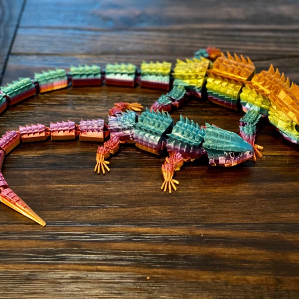 Articulating 3D Printed Crocodile Skink Lizard