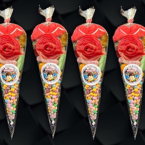 Personalised Video Gamer’s Party Sweet Cones, Pre-filled with Pick and Mix Sweets, Kids Party Favours Children Sweetcones Rainbow Gaming