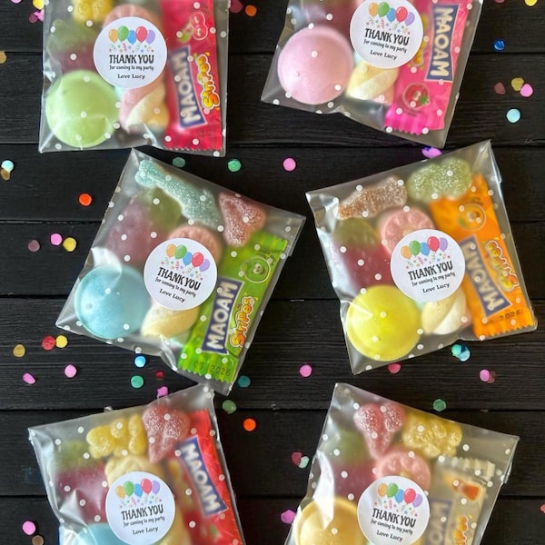 Personalised Sweet Bags for Kids Parties - Party Favours - Pick and Mix - Birthday Sweet Treat Packs - Halal Options - Free UK Delivery