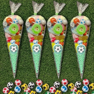 Personalised Football Party Favour Sweets Kids Party Children Sweet Cones, Bags and boxes Pre-filled with Pick and Mix Sweets Sweetcones