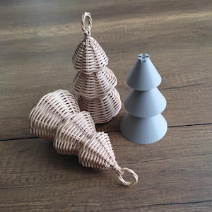 Moule de sapin en rotin, outil pour décoration de sapin de Noël en osier, décoration de vacances dans une ferme rustique, artisanat de Noël fait main bohème, moule pour tissage de paniers