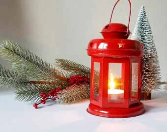 Christmas Glass Lantern With Rope Rustic Christmas Candle Holder Christmas Lights Table Decor Gift 10cm 