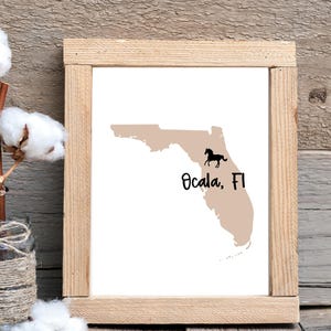 Ocala Florida Map Art Print: Home, Dorm, or Office Decor