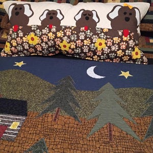 Applique dog pillow cover